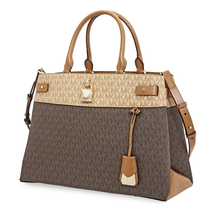 Michael Kors Gramercy Colorblock Large Satchel- Brown/Butternut/Acorn 30S9GG7S3B-236