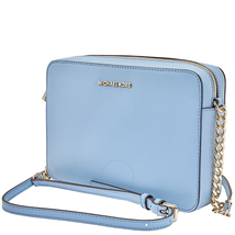 Michael Kors Jet Set Large Saffiano Leather Crossbody- Powder Blue 32T8TF5C4L-424