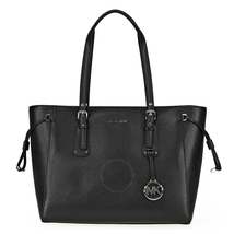 Michael Kors Voyager Medium Leather Tote - Black 30H7SV6T8L-001