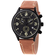Brooklyn Watch Co. Bedford Brownstone II Quartz Black Dial Men's Watch 307-BLK-3