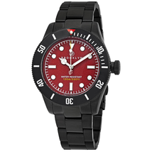 Brooklyn Watch Co. Black Eyed Pea Red Dial Men's Watch 306-C-55-BB-BLK
