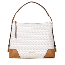 Michael Kors Crosby Large Signature Logo Print Shoulder Bag - Vanilla / Acorn 30H8GCBL3B-149