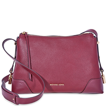 Michael Kors Crosby Medium Pebbled Leather Messenger Bag- Oxblood 30H8GCBM2L-610