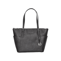 Michael Kors Jet Set Black Saffiano Leather Zip-Top Tote 30F2STTT8L-001