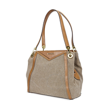 Michael Kors Raven Large Canvas Shoulder Tote- Natural 30H8BRXE7C-270