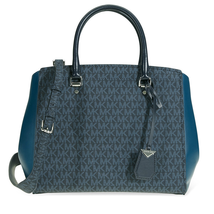 Michael Kors Benning Signature Logo Print Tote Bag - Blue 30F8SN4S3B-489