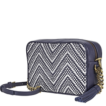 Michael Kors Ginny Medium Woven Leather Crossbody- ADMIRAL/OPWT 32H8BF5M2U-423