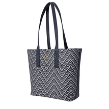 Michael Kors Junie Chevron Medium Tote-Admiral/ Optic White 30H8BX5T2U-423