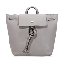 Michael Kors Junie Medium Pebbled Leather Backpack- Pearl Grey 30T8TX5B2L-081