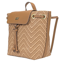 Michael Kors Junie Medium Woven Leather Backpack - Acorn/Butternut 30H8BX5B2U-211