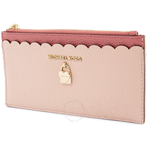 Michael Kors Large Slim Zip Card Case- Soft Pink/Multi 32H8TF6D7O-612