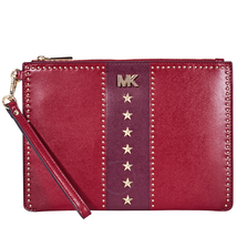 Michael Kors Medium Leather Zip Pouch- Red 32F8GF9P6Y-914