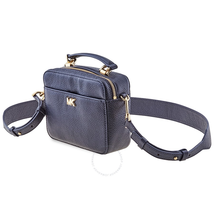 Michael Kors Mott Mini Pebbled Leather Crossbody Bag- Dark Blue 32T8GF5C0L-414