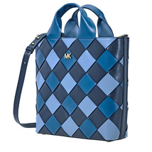 Michael Kors Mott Woven Leather Market Tote- Admiral Multi 30H8BOXT6T-443