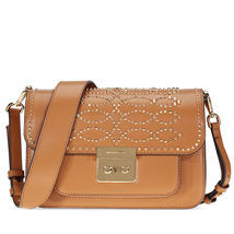 Michael Kors Sloan Studded Leather Shoulder Bag - Acorn 30F8GS9L3U-203