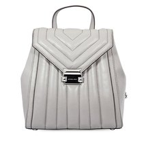 Michael Kors Whitney Quilted Leather Backpack- Pearl Grey 30F8SXIB2T-081