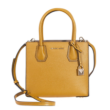 Michael Kors Open Box -  Mercer Pebbled Leather Crossbody Bag- Marigold 30F6GM9M2L-706