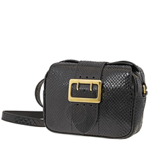 Burberry Ladies Flat Crossbody Bag Buckle Soft Grain Black S Zip Bckle Python 4066455