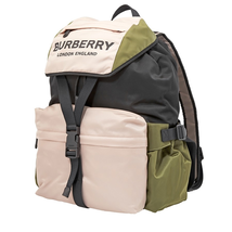 Burberry Logo Print Tri-Tone Nylon Backpack- Rose Beige 8010502
