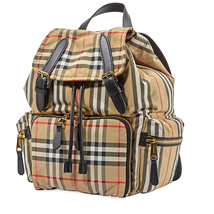 Burberry Medium Rucksack in Icon Stripe Nylon- Archive Beige 8015146