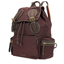 Burberry Men's Backpack Burgundy Nylon Equestrian Rucksack 4064866