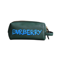 Burberry Men's Graffiti Print Leather Pouch in Green 4077156