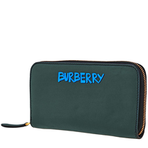 Burberry Men's Zip Around Wallet  London England Green Graffiti Ble Zip Ard 4077159