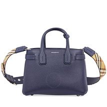 Burberry Small Banner Leather Tote- Regency Blue 4076636