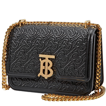 Burberry Small Quilted Monogram Lambskin TB Bag- Black 8014921