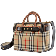 Burberry The Mini Vintage Check Triple Stud Belt Bag- Archive Beige 8015905