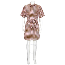 Burberry Womens Burberry Tiled Archive Print Cotton Shirt Dress 8002887