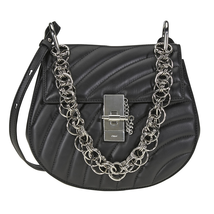 Chloe Drew Bijou Quilted Leather Shoulder Bag- Black CHC18US106A08 001