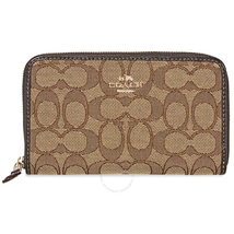 Coach Medium Signature Canvas Wallet- Khaki Brown 54815