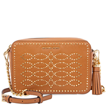 Michael Kors Ginny Medium Studded Leather Crossbody- Acorn 32F8GF5M2U-203