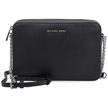 Michael Kors Jet Set Travel Large Saffiano Leather Crossbody- Black 32S4STVC3L-001