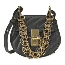Chloe Drew Bijou Quilted Leather Shoulder Bag- Black CHC18US108A04 001