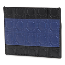 Ferragamo Firenze Gancini Cardholder Black/Ultramarine Bue 66A471 713712 66A471 713712