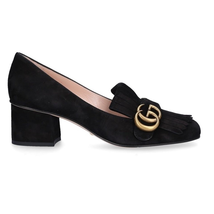Gucci Suede Mid-Heel Pumps 408208 C2000 1000