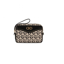Ferragamo Salvatore  Ladies Ganci Quilted Jacquard Makeup Bag 22D636 705824
