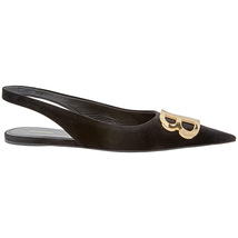 Balenciaga Ladies Black Knife Velvet Slingback Sandals 525965 W1GU0 1000