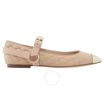 Valentino Valentino Pointy-Toe Studded Ballet Flats in Beige S0E31RZB-BG