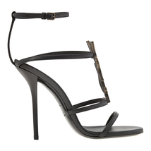 Saint Laurent Ladies Sandal Black With Logo 529636 0MUTT 1000