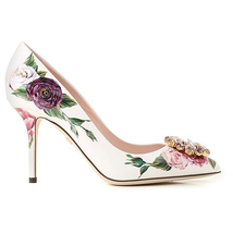 Dolce and Gabbana Dolce & Gabbana Ladies High Heel Pump in White CD0101 AU562 HAR40