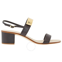 Giuseppe Zanotti Ladies Black, Gold Chunky Heel Sandals E800002/003