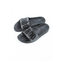 Jimmy Choo Ladies Slipper  Black Rey F Slide Crystal Sandals Size 37 184 REY/F CYR BLACK MIX