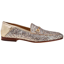 Sam Edelman Ladies Gold Flat Loafer All Glitter LORAINE GLITTER MOLTEN GOLD