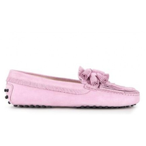 Tod's Ladies Light Pink Gommino Mocassins In Suede XXW00G0X850RE0L020