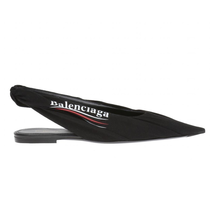 Balenciaga Ladies Knife Black Knif Pointy Sandallogo 500619 W0600