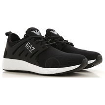 Emporio Armani Men's Black Mesh Sneakers Size 6 X8X024-XCC06-00002-6
