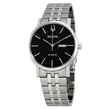 Bulova Classic Automatic Black Dial Stainless Steel Men's Watch 96C132